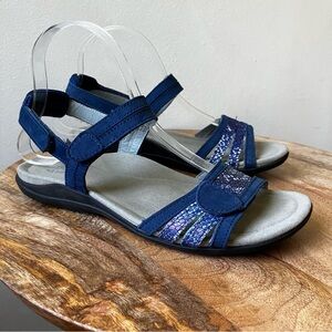 Abeo | Brynn Metatarsal Leather Snake Strappy Low Heel Sandals